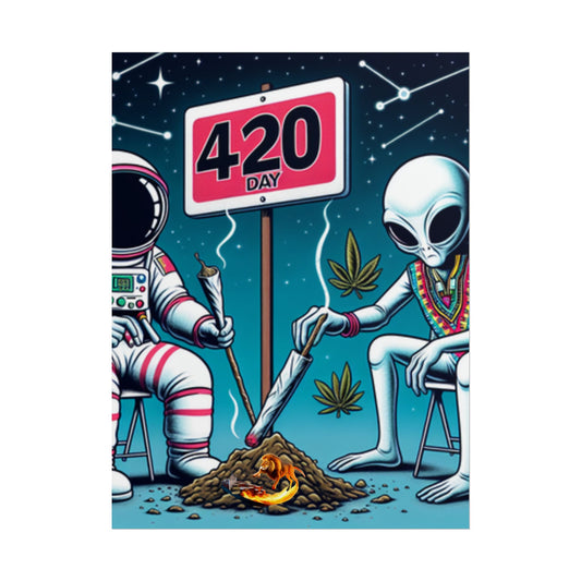 420 Day Astronaut Alien Rolled Poster