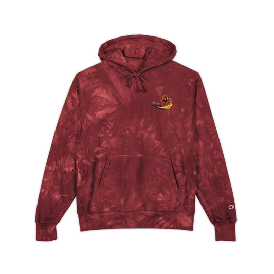 C Port Industries Unisex Champion Tie-Dye Hoodie with Vibrant Embroidery