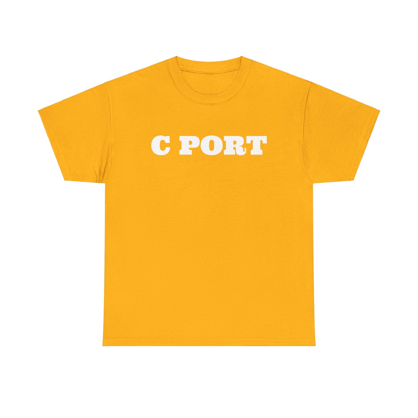 C Port White Letter Unisex Heavy Cotton Tee