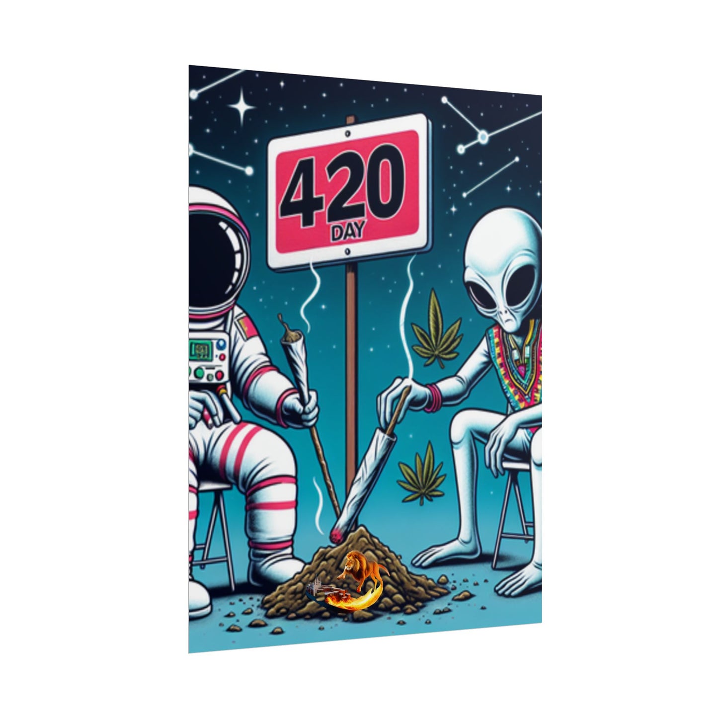 420 Day Astronaut Alien Rolled Poster