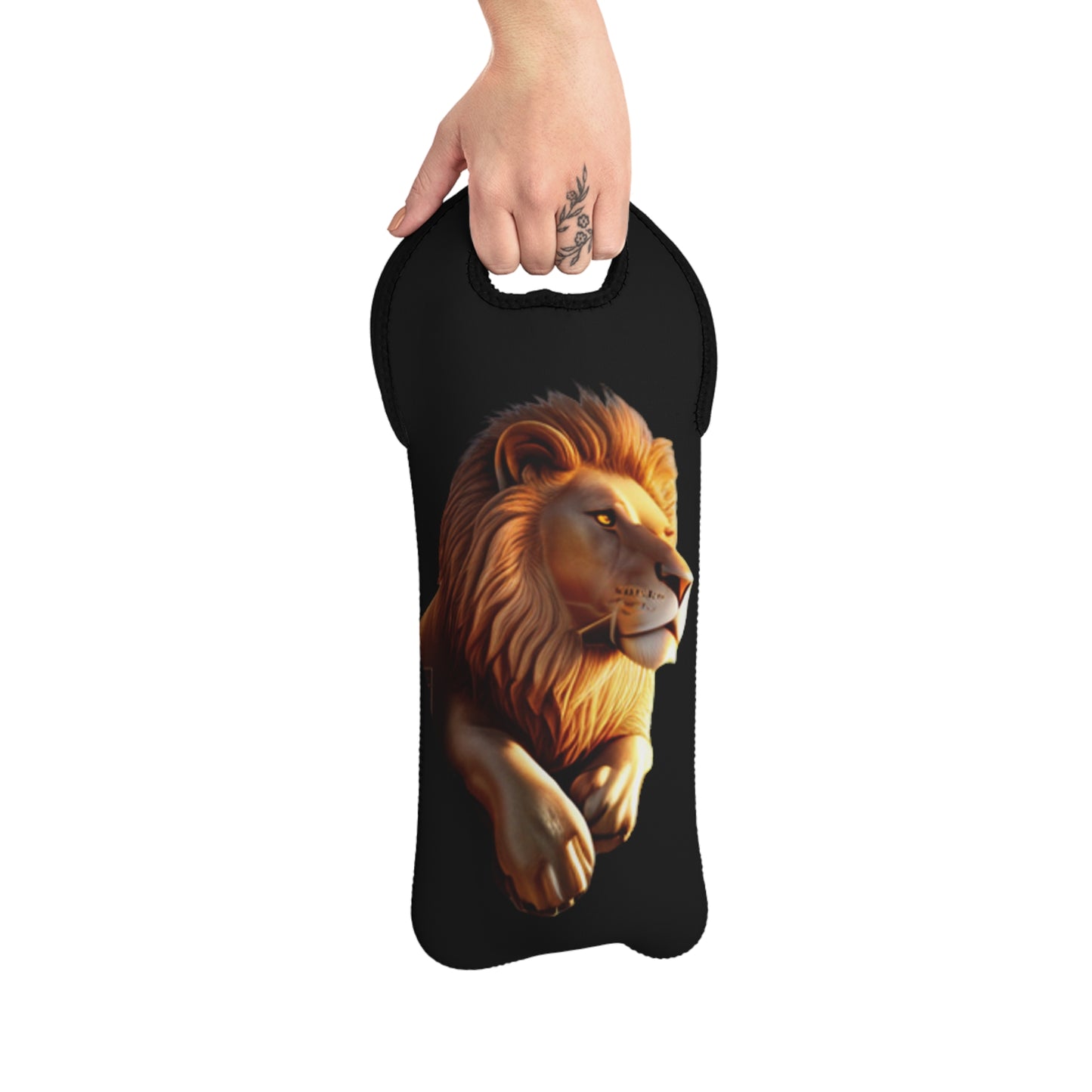 C Port Resting Lion Wine Tote Bag