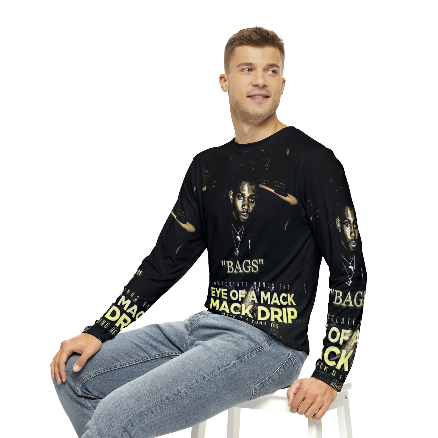 Mack D "Bags" Men's Long Sleeve Shirt (AOP)