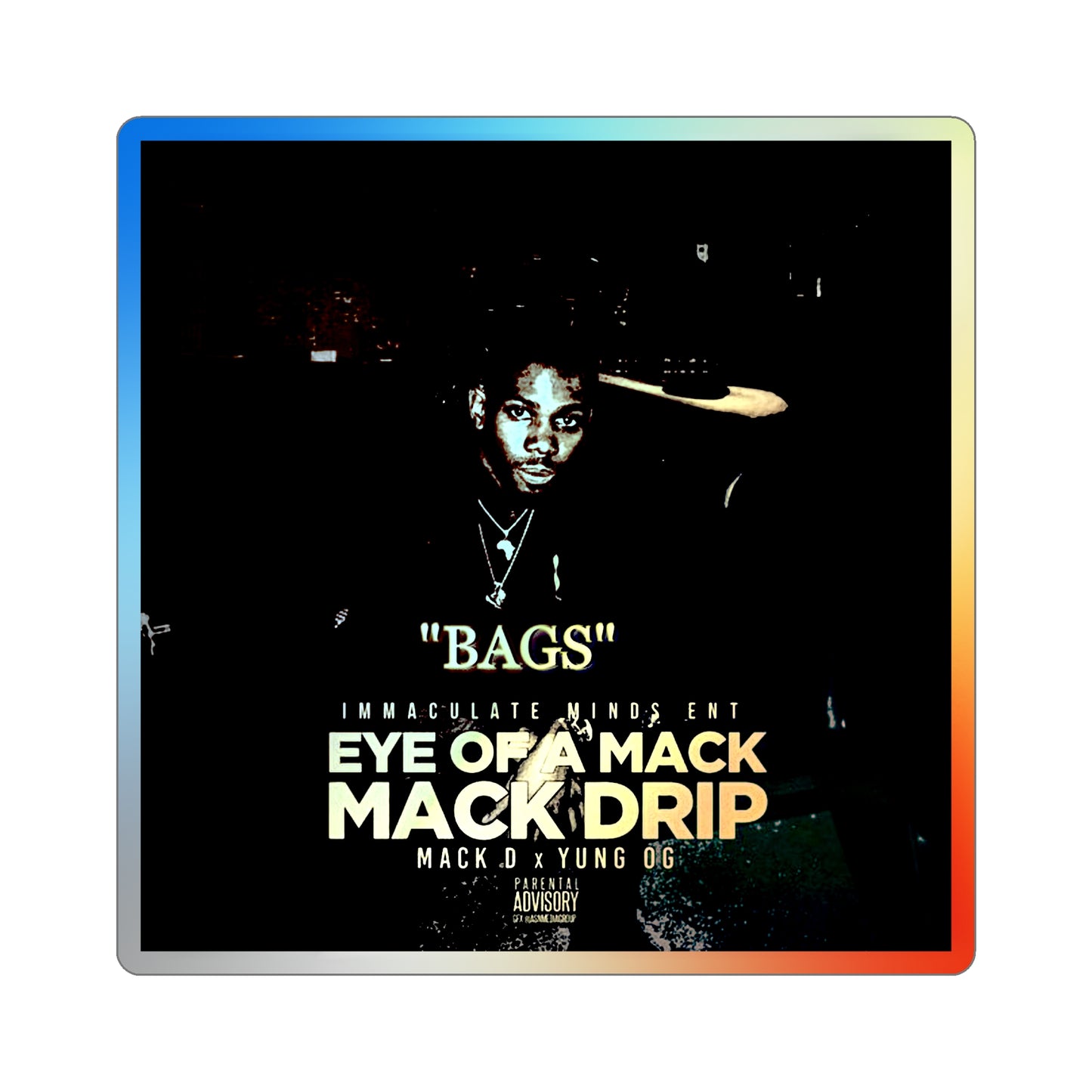 Mack D Bags Holographic Die-cut Stickers