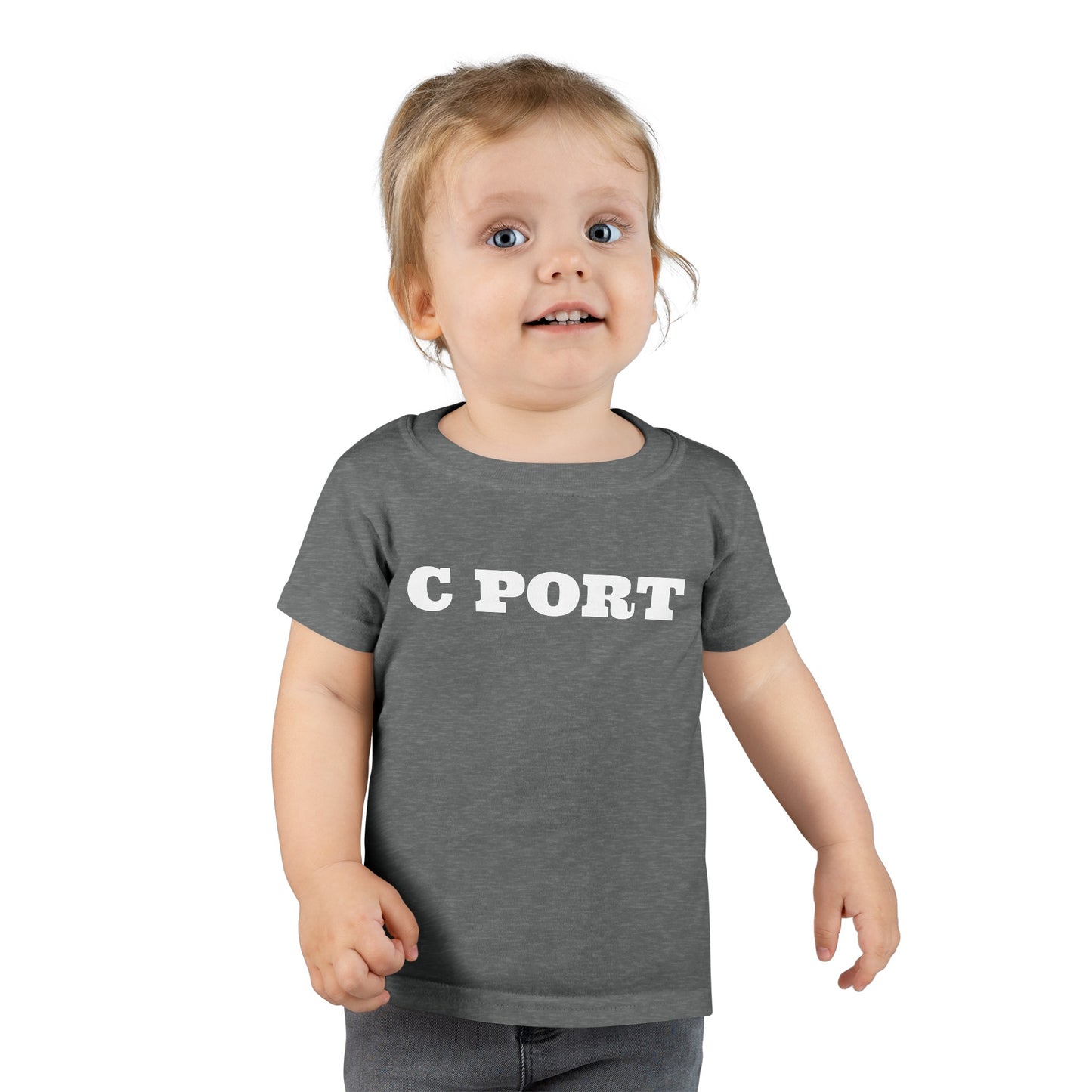 C Port  White  Letter Toddler T-shirt