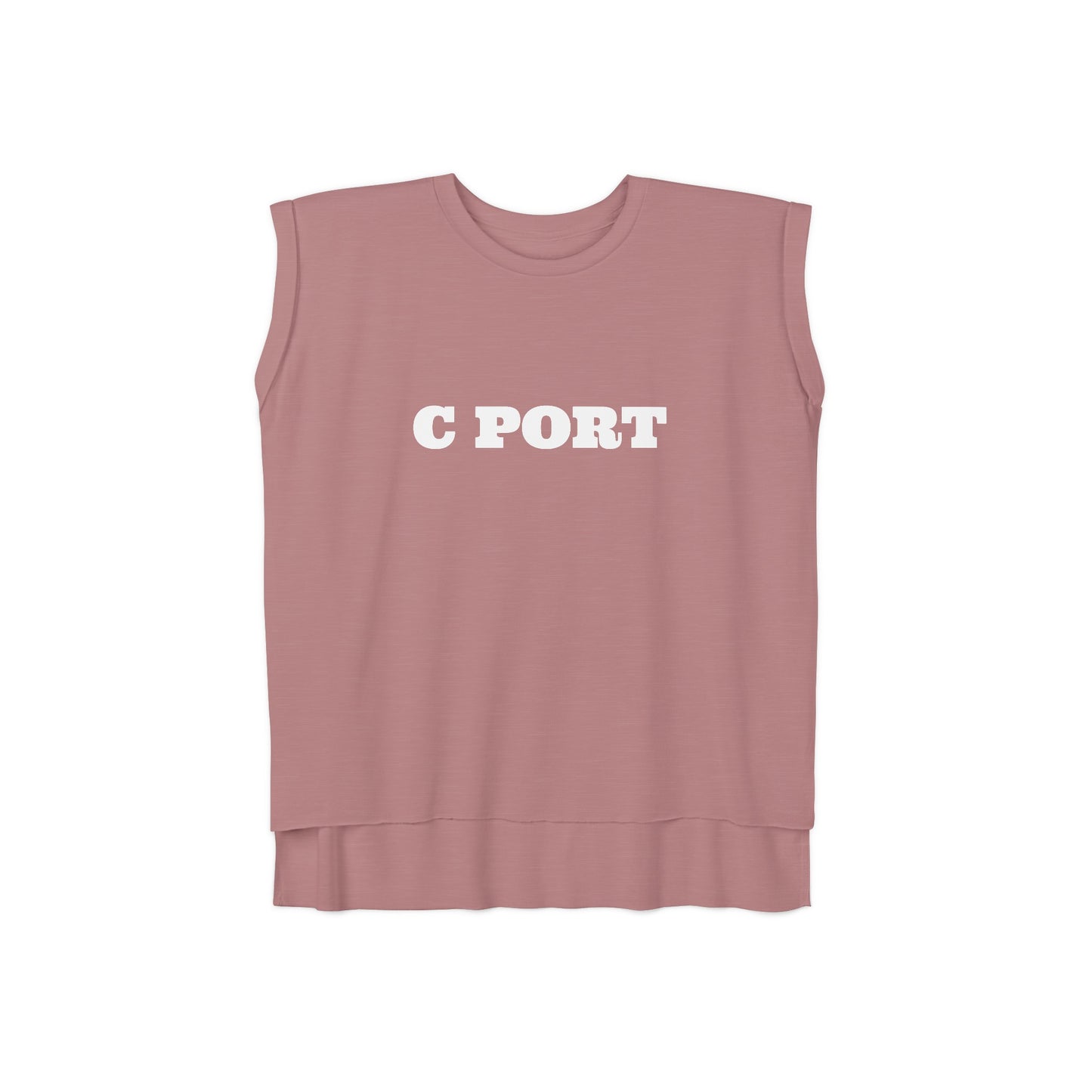 C Port Women’s Flowy Rolled Cuffs Muscle Tee