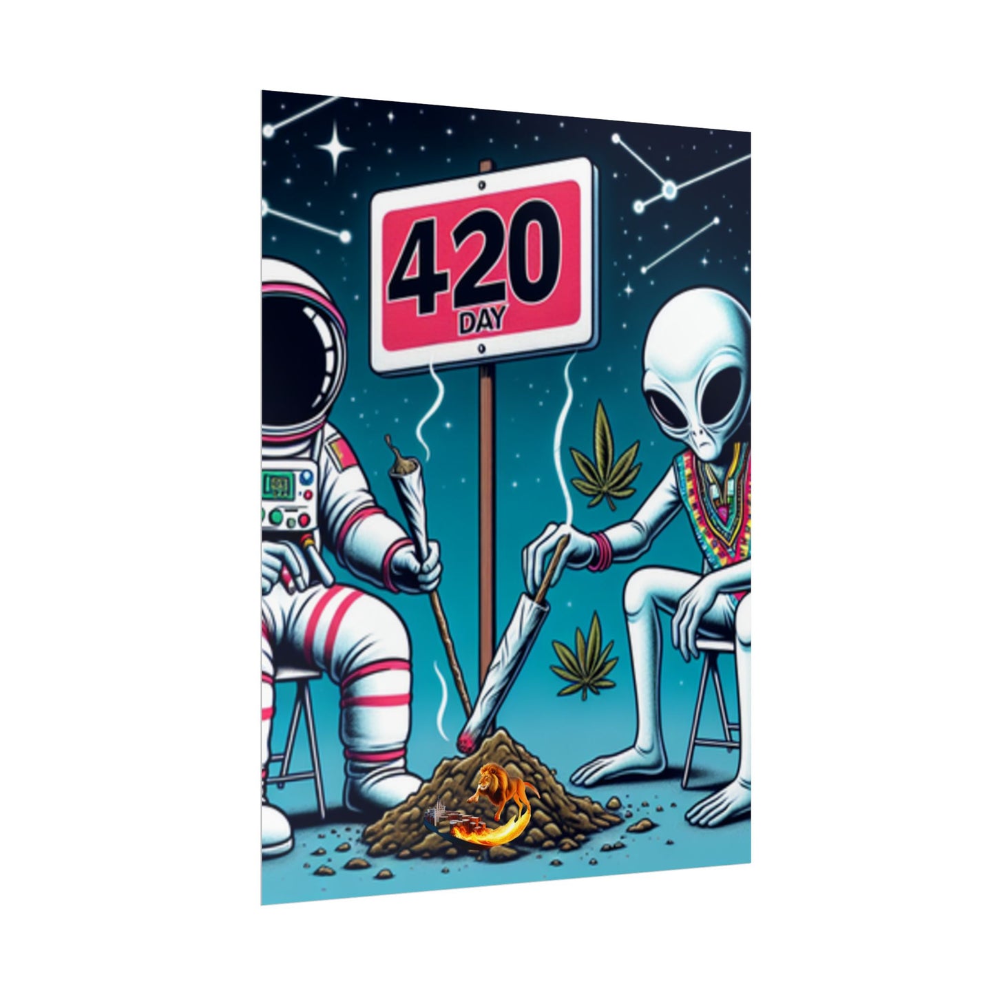 420 Day Astronaut Alien Rolled Poster