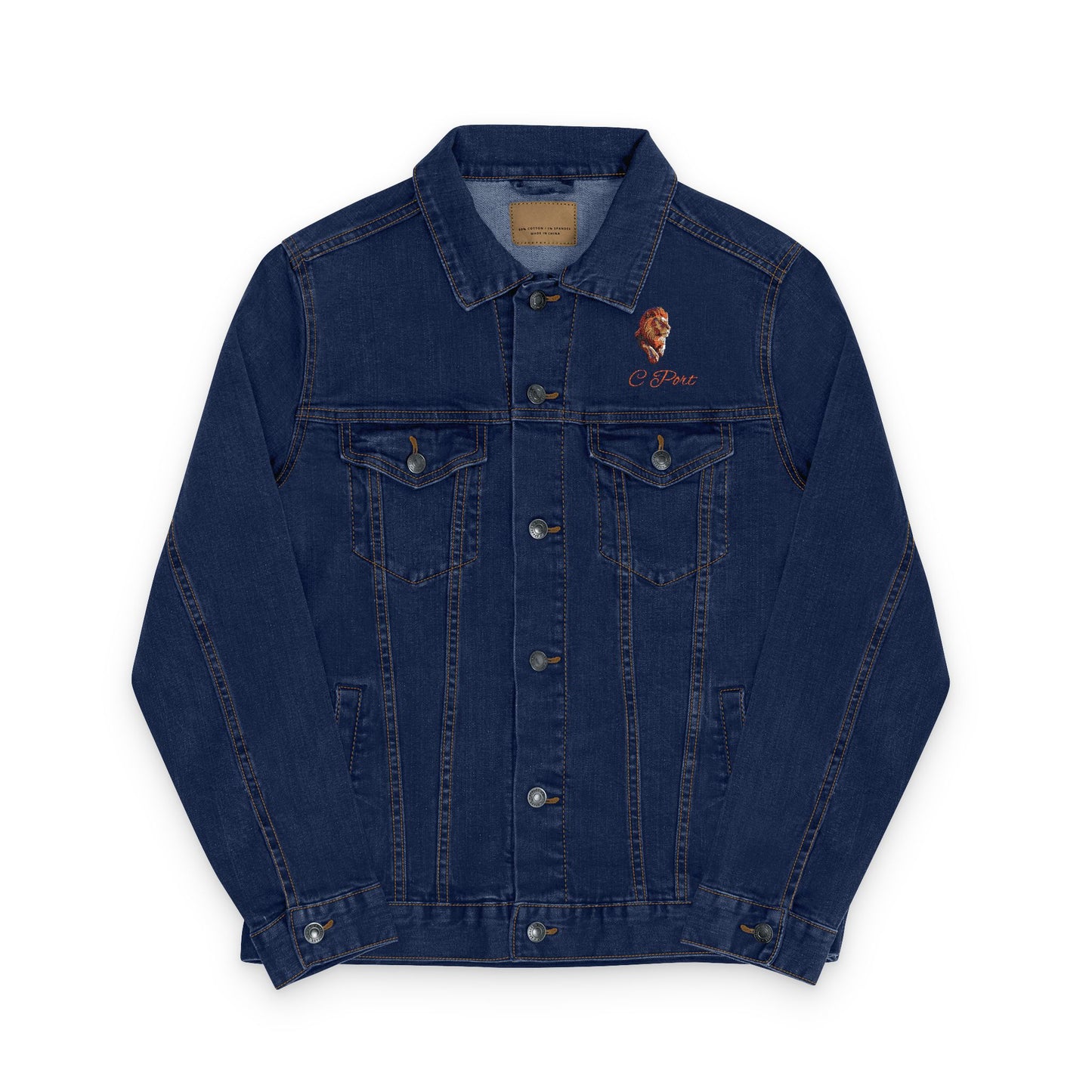 C Port Embroidered Unisex Denim Jacket - Perfect for Casual Outings, Festivals, Gifts, and Everyday Wear