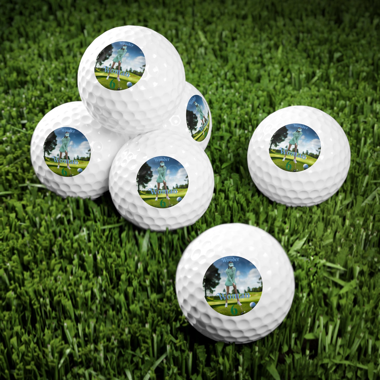 Wonder Woman 6 Golf Balls, 6pcs