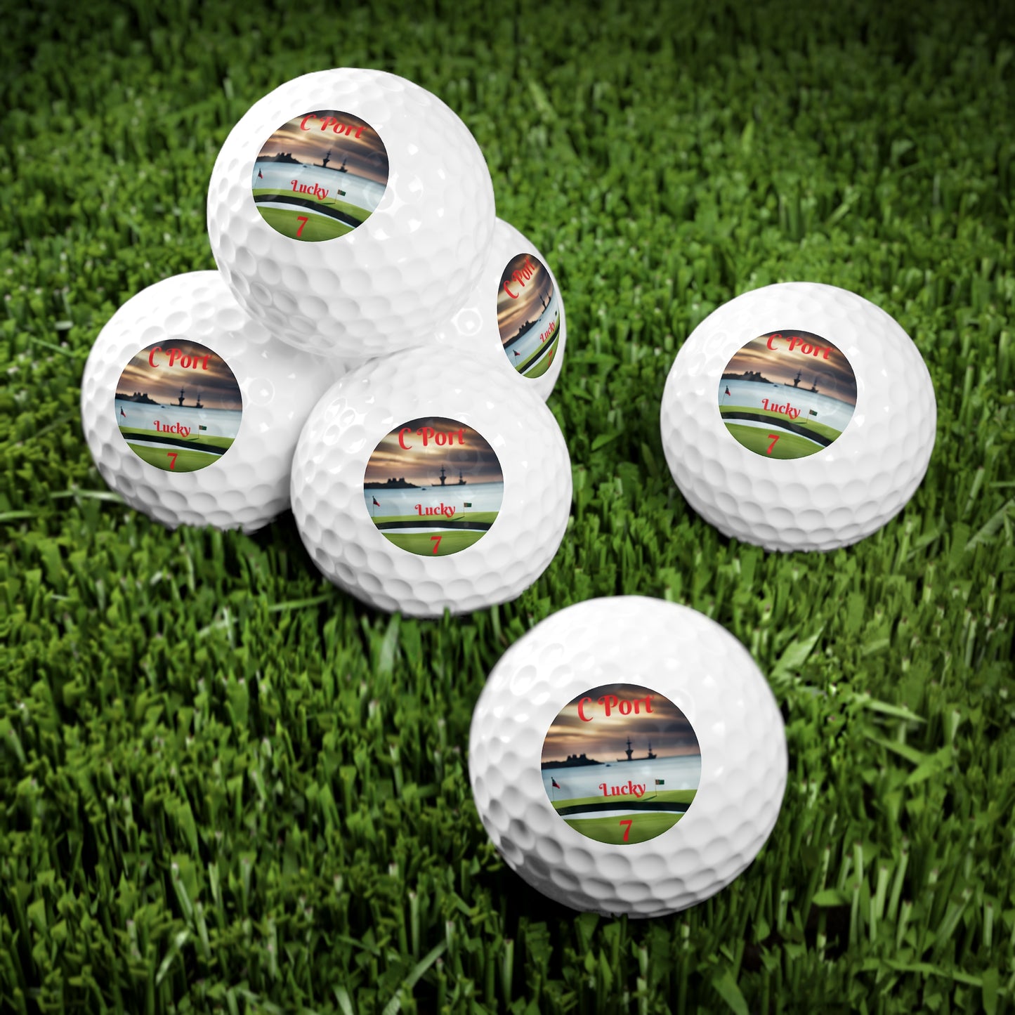 C Port "Lucky 7"Golf Balls, 6pcs