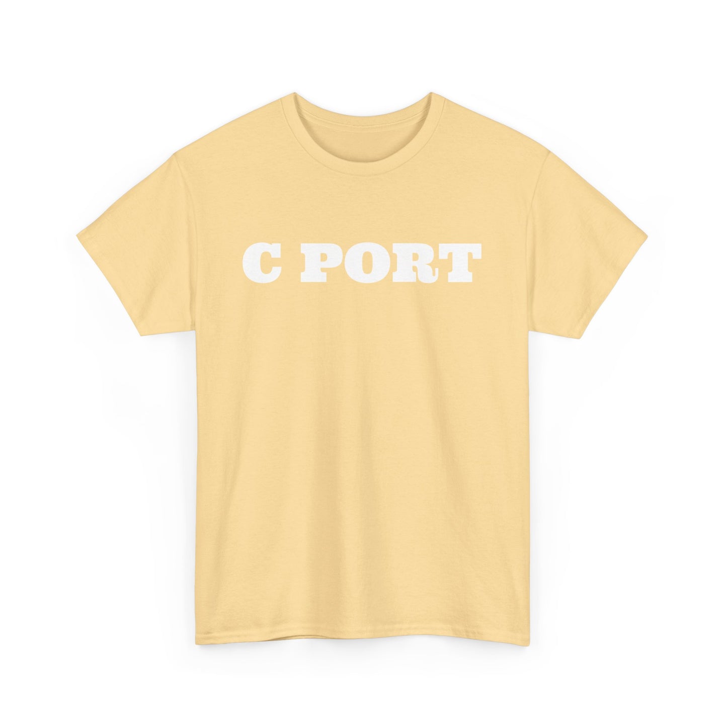 C Port White Letter Unisex Heavy Cotton Tee