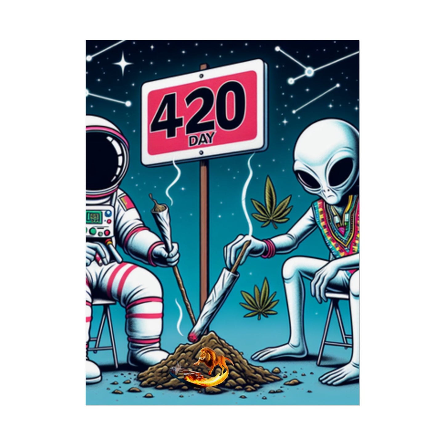 420 Day Astronaut Alien Rolled Poster