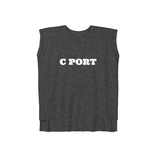 C Port Women’s Flowy Rolled Cuffs Muscle Tee