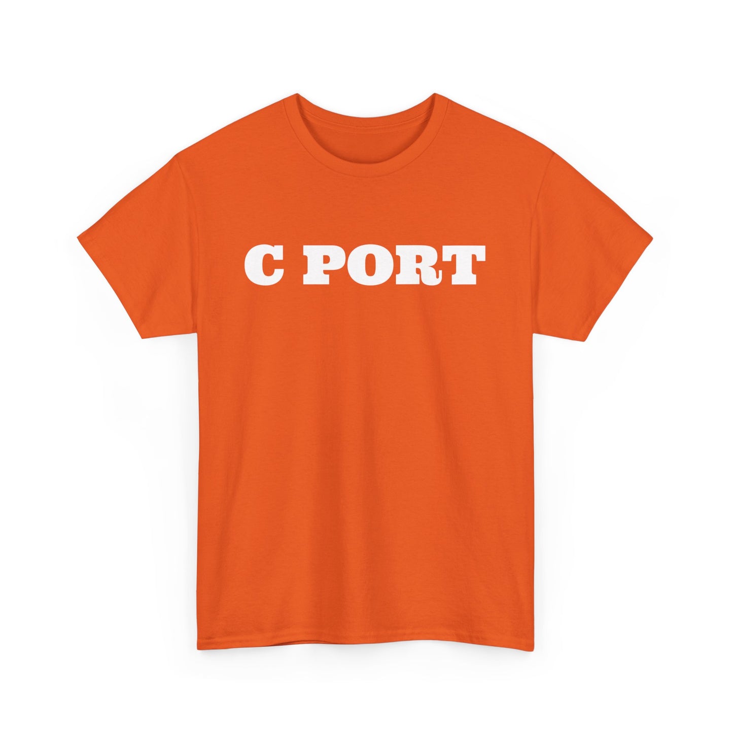 C Port White Letter Unisex Heavy Cotton Tee