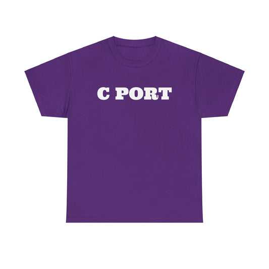 C Port White Letter Unisex Heavy Cotton Tee