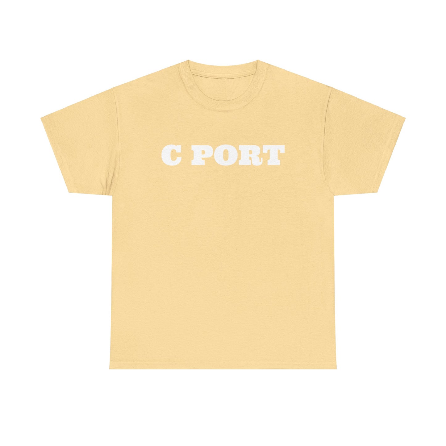 C Port White Letter Unisex Heavy Cotton Tee