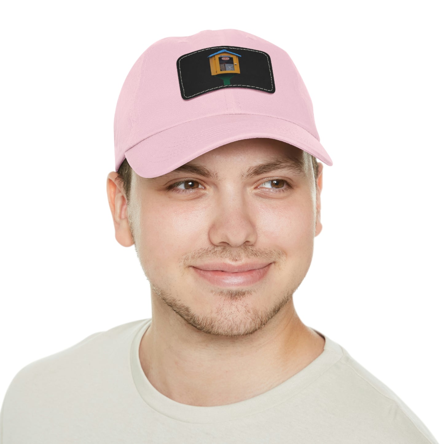 Book house Dad Hat with Leather Patch (Rectangle)