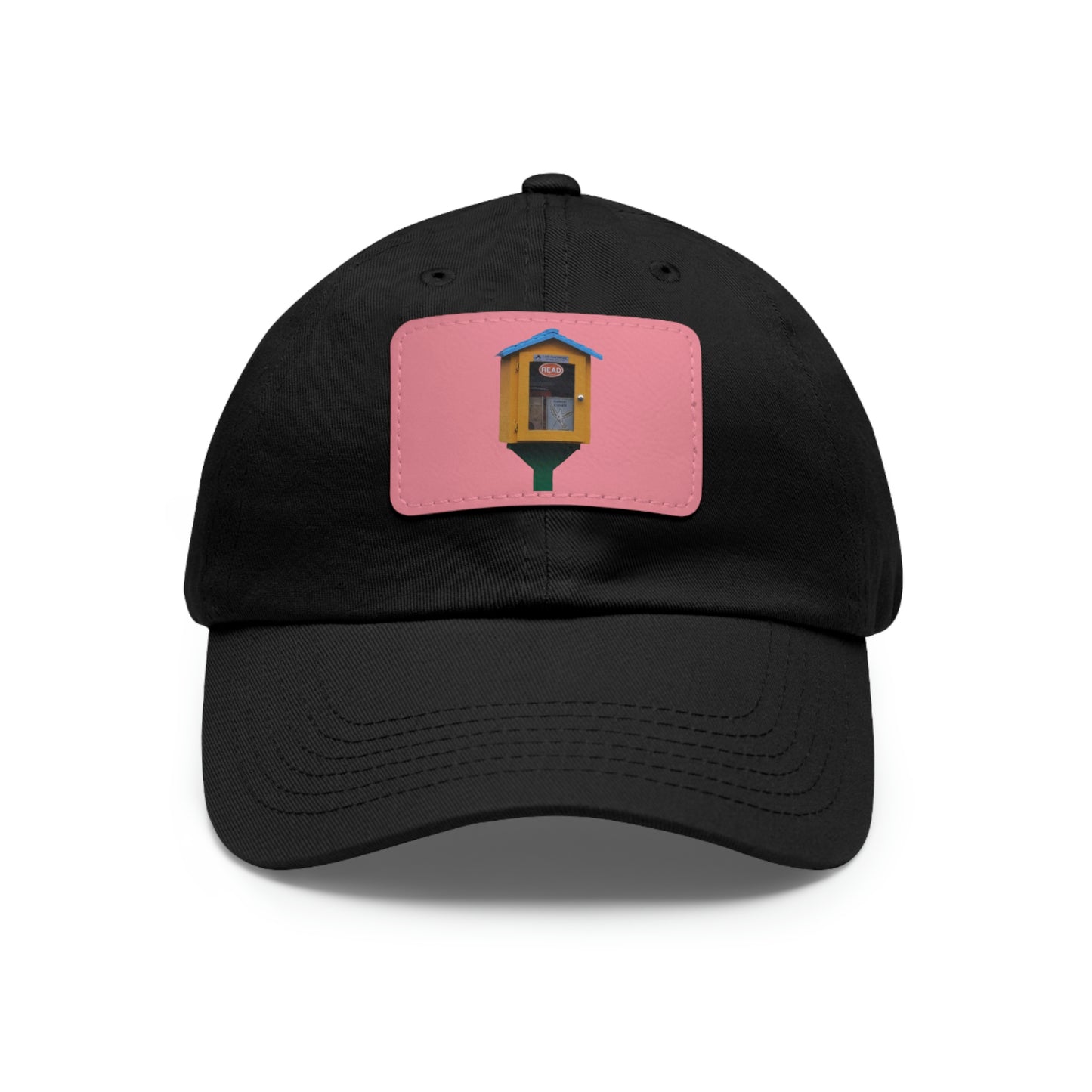 Book house Dad Hat with Leather Patch (Rectangle)