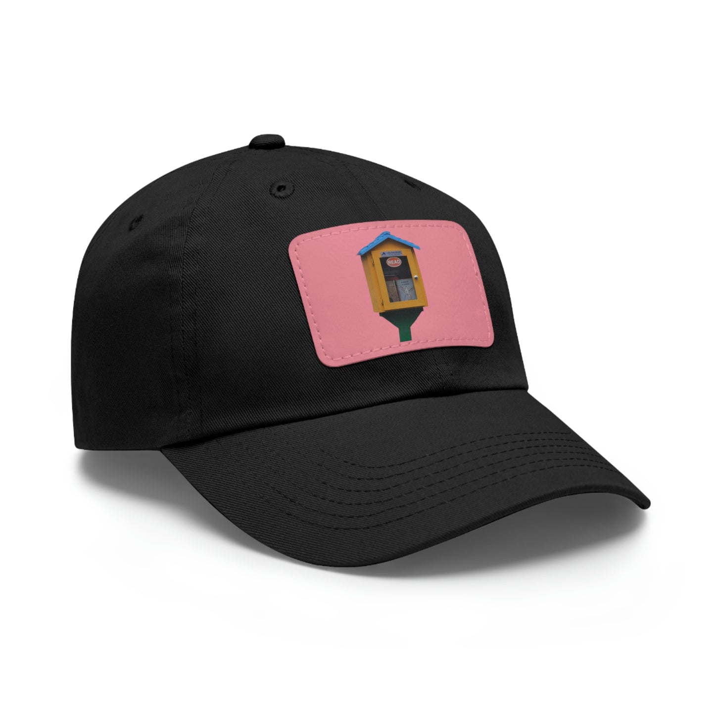 Book house Dad Hat with Leather Patch (Rectangle)