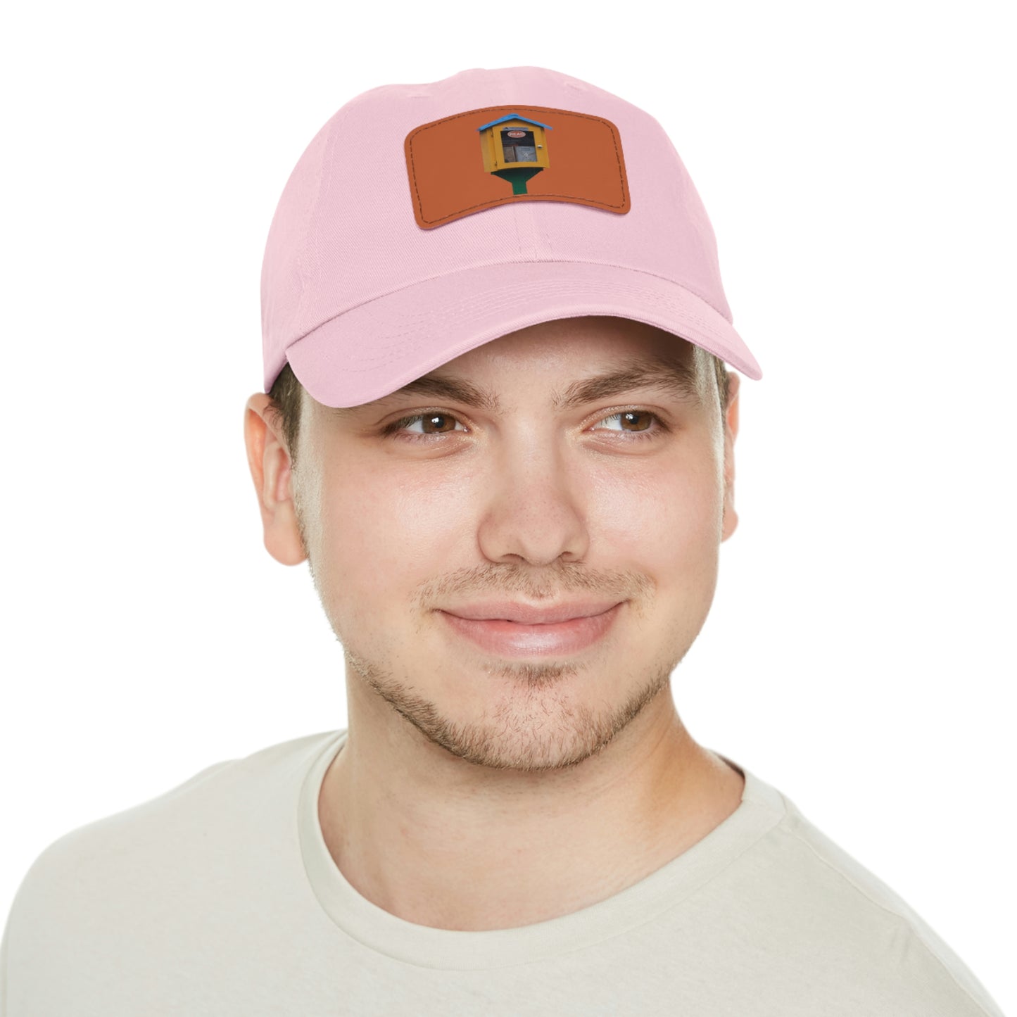 Book house Dad Hat with Leather Patch (Rectangle)