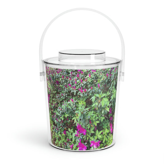 Purple Bloom Ice Bucket with Tongs