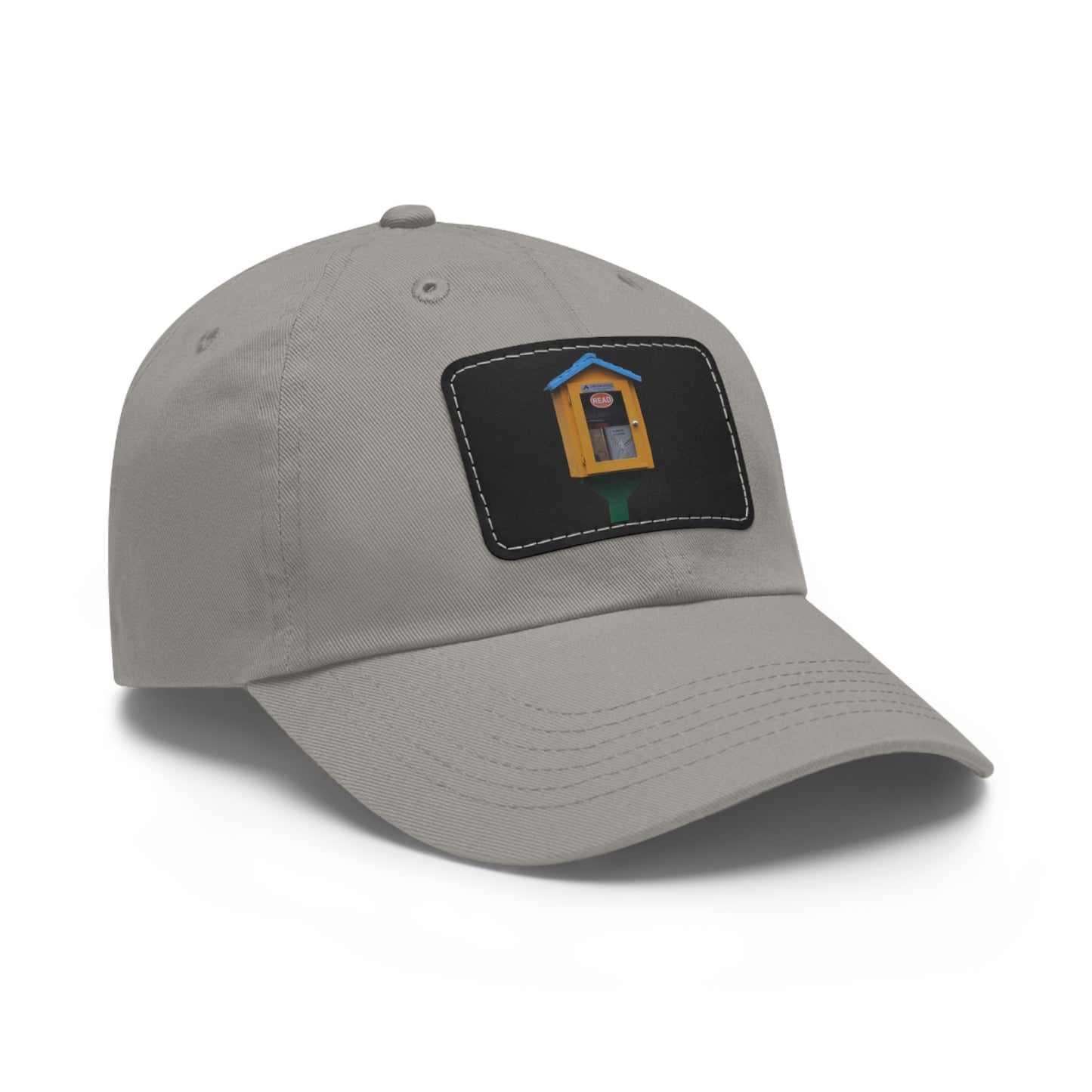 Book house Dad Hat with Leather Patch (Rectangle)