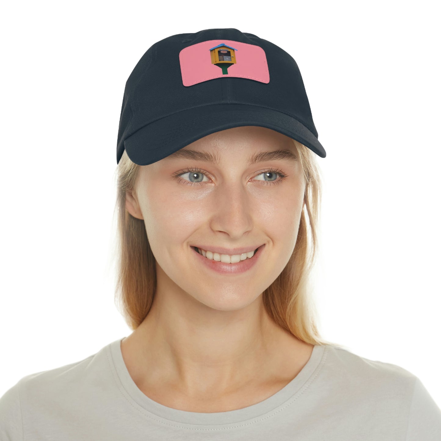 Book house Dad Hat with Leather Patch (Rectangle)