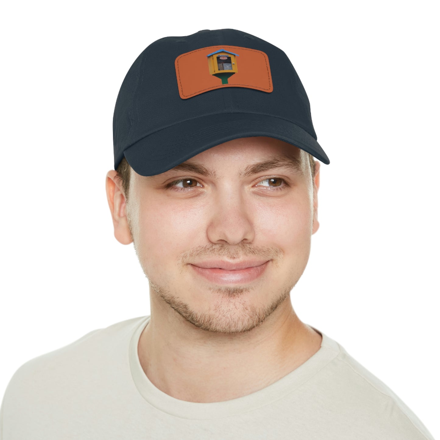 Book house Dad Hat with Leather Patch (Rectangle)