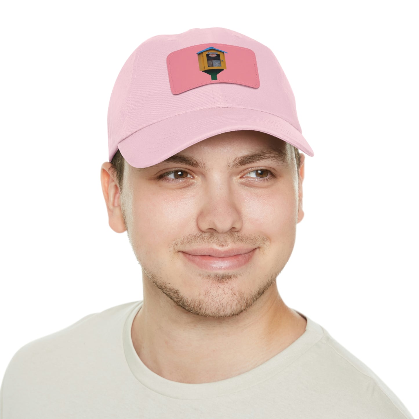 Book house Dad Hat with Leather Patch (Rectangle)