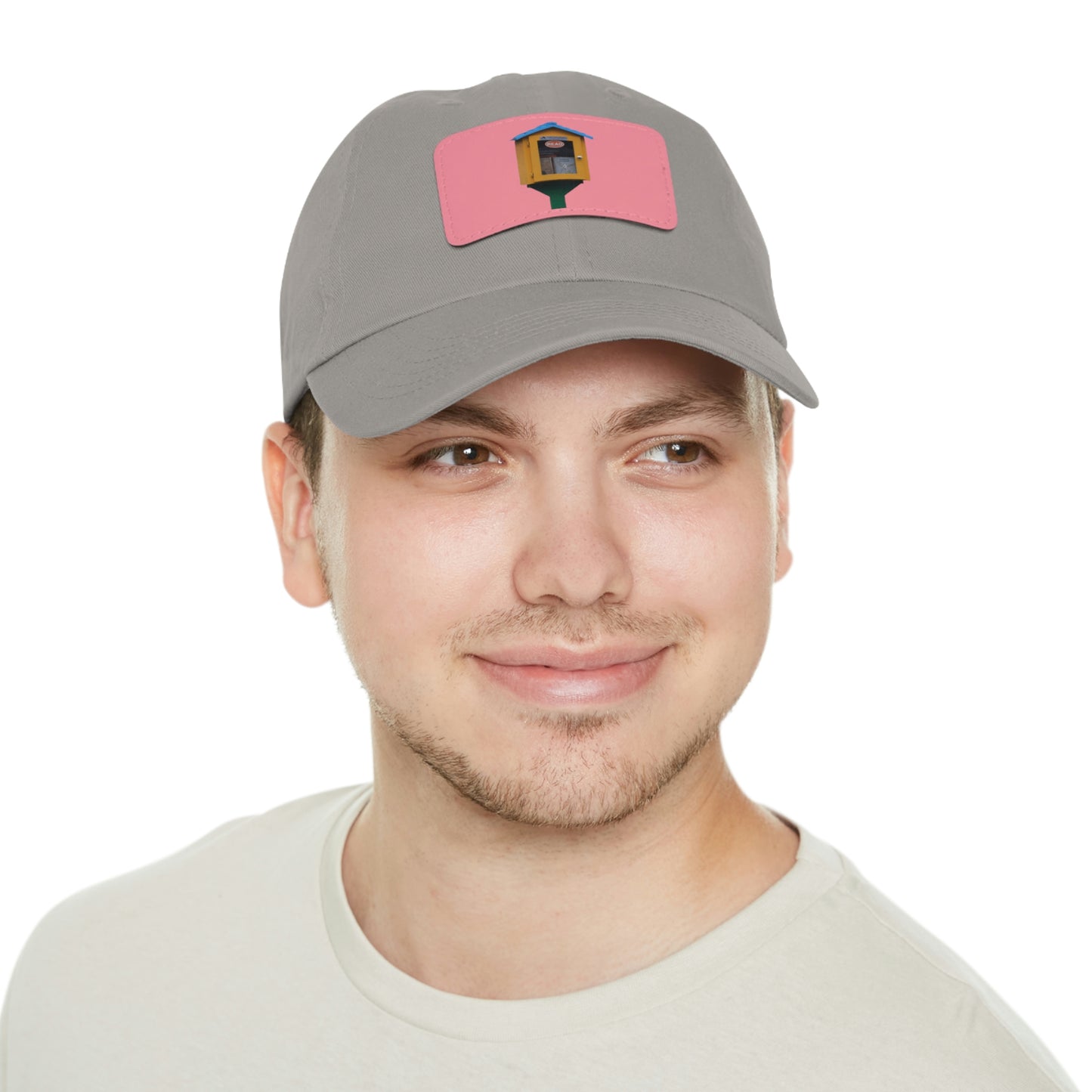 Book house Dad Hat with Leather Patch (Rectangle)