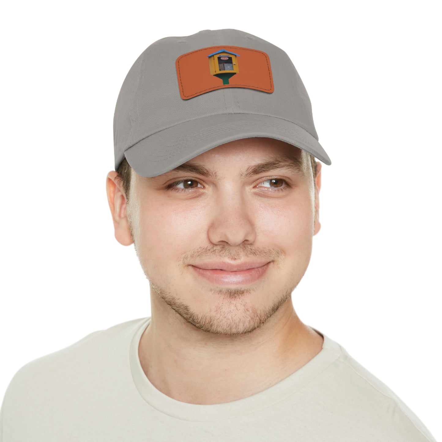 Book house Dad Hat with Leather Patch (Rectangle)