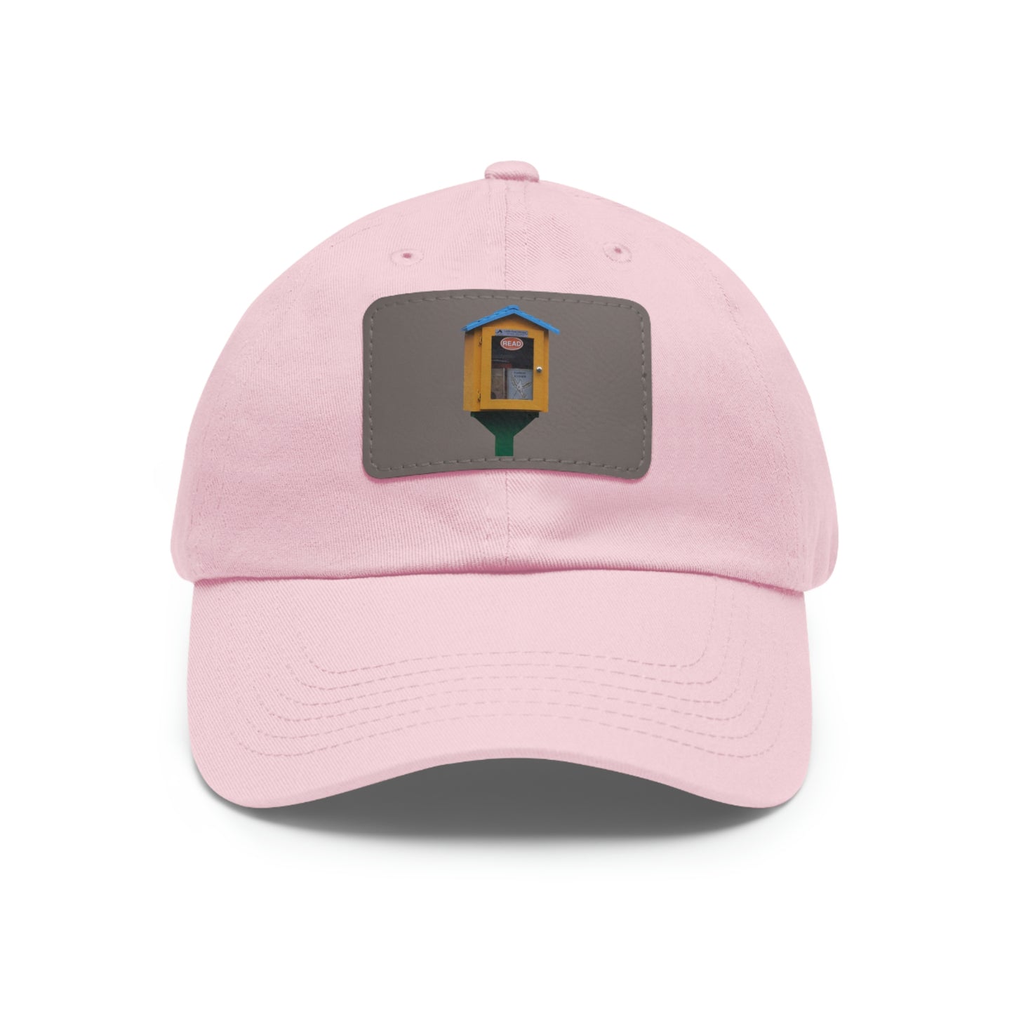 Book house Dad Hat with Leather Patch (Rectangle)