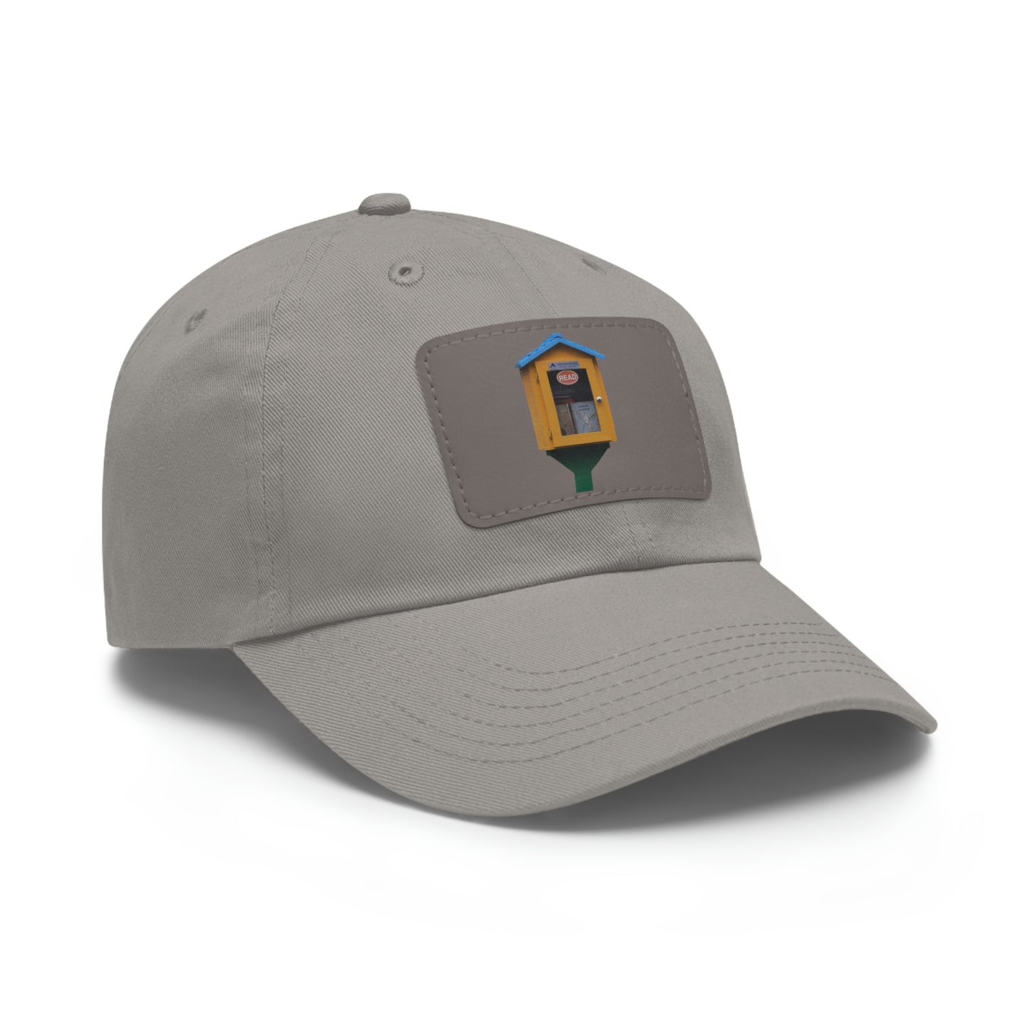 Book house Dad Hat with Leather Patch (Rectangle)