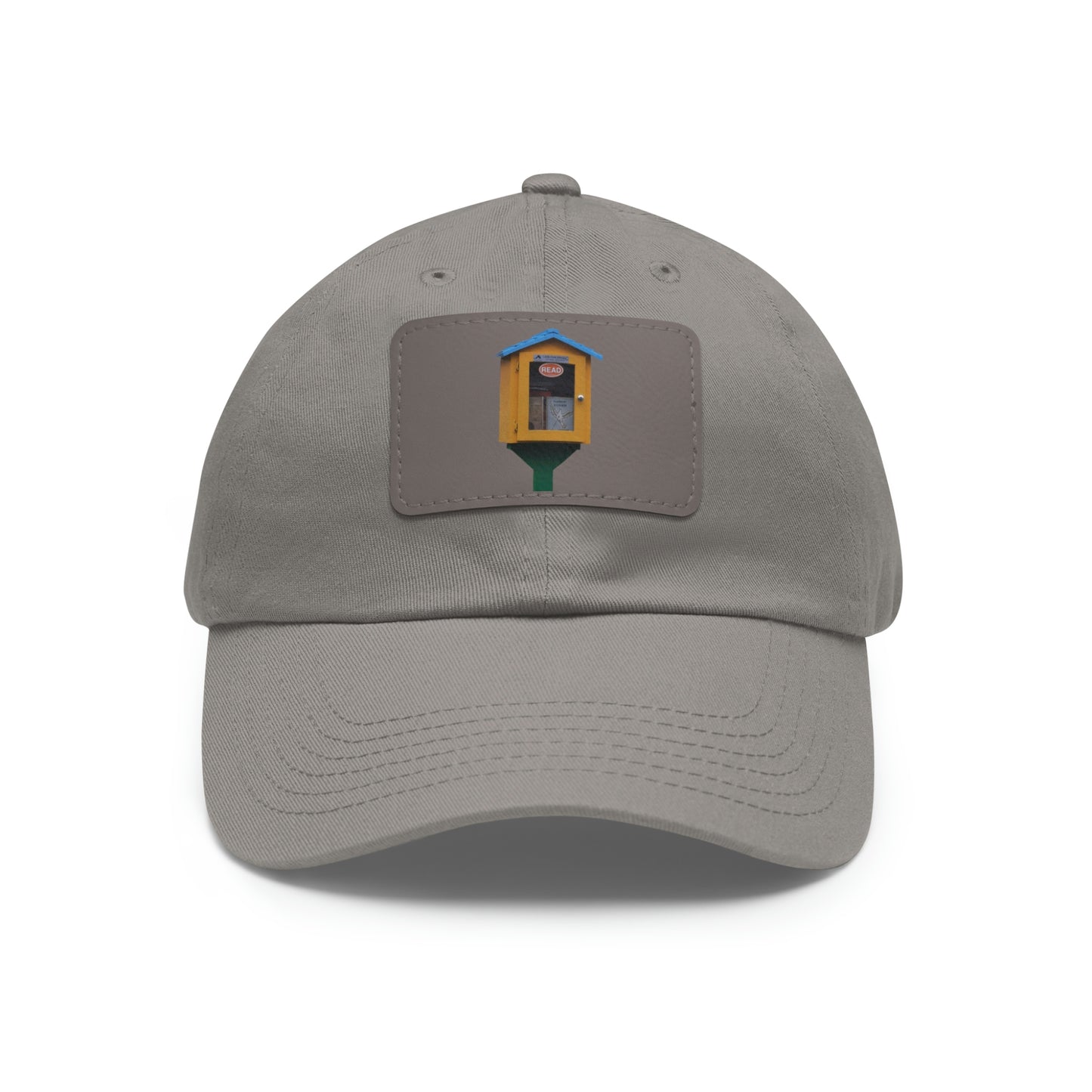 Book house Dad Hat with Leather Patch (Rectangle)