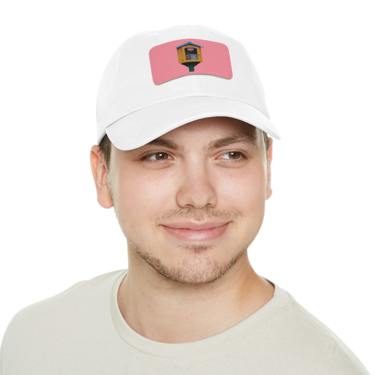 Book house Dad Hat with Leather Patch (Rectangle)