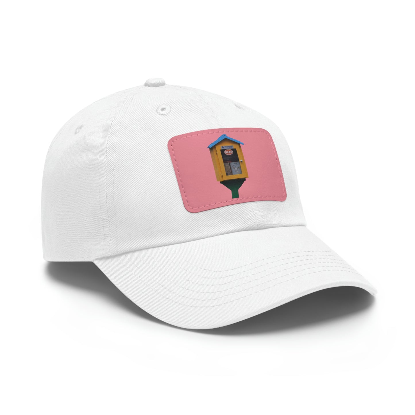 Book house Dad Hat with Leather Patch (Rectangle)