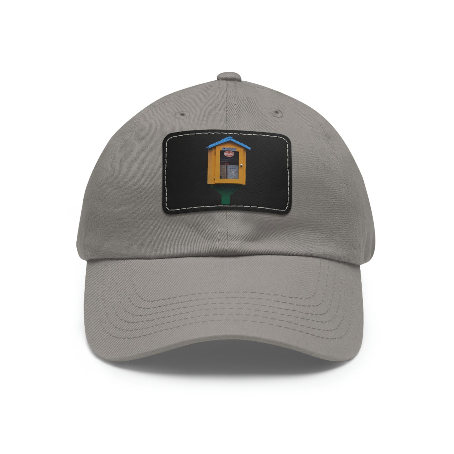 Book house Dad Hat with Leather Patch (Rectangle)