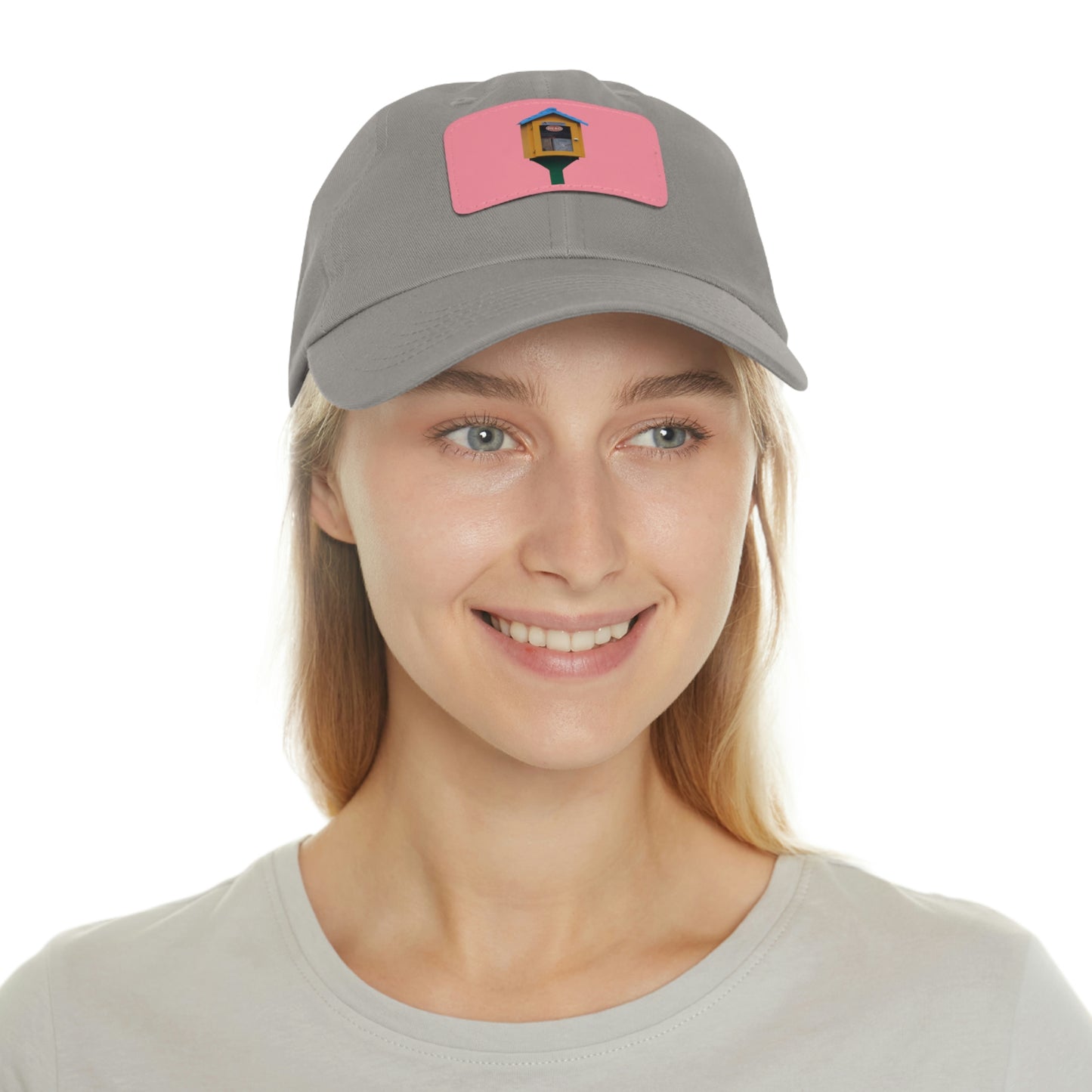 Book house Dad Hat with Leather Patch (Rectangle)