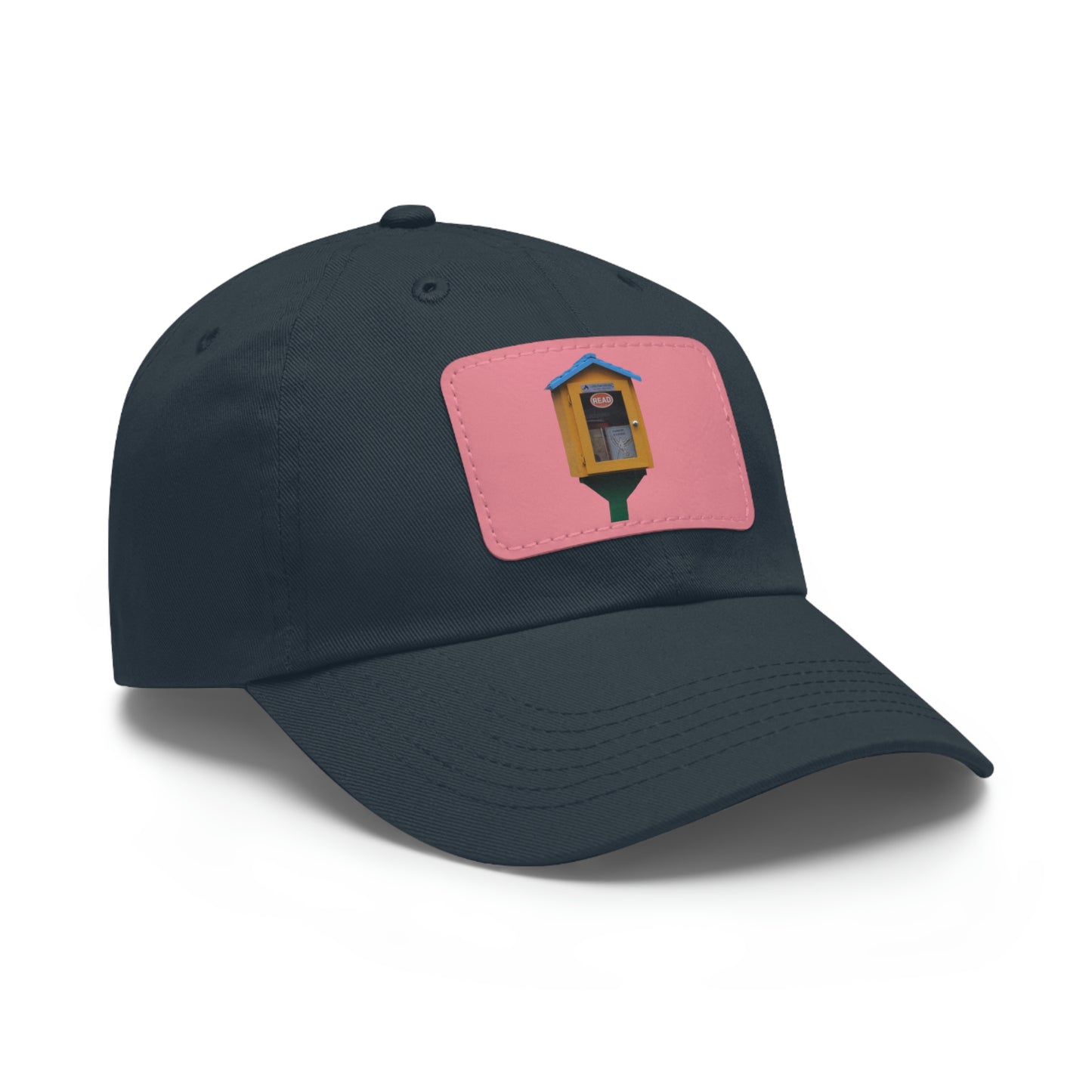 Book house Dad Hat with Leather Patch (Rectangle)