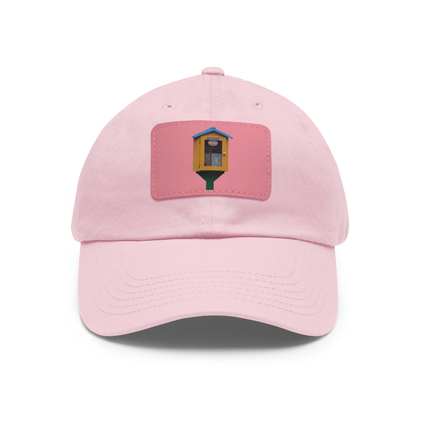 Book house Dad Hat with Leather Patch (Rectangle)