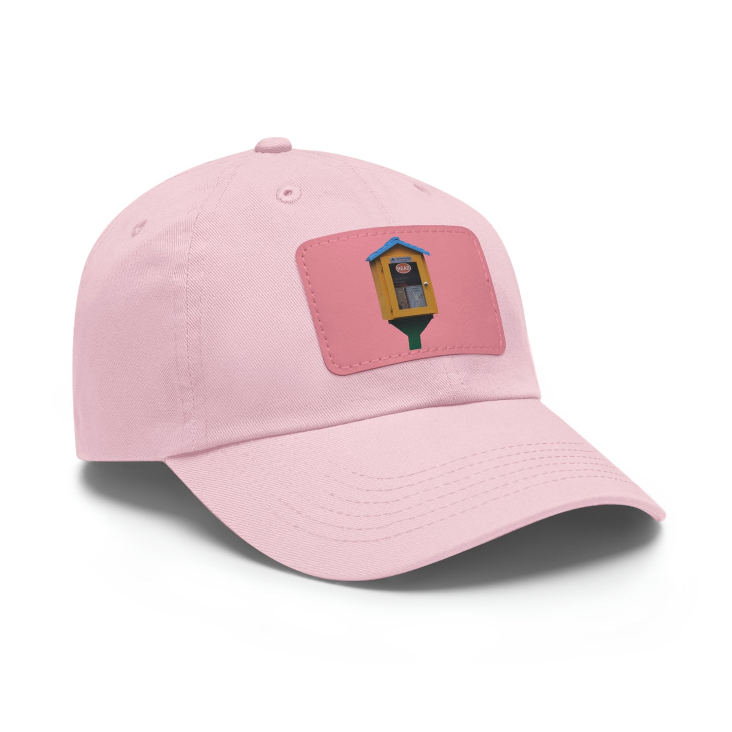 Book house Dad Hat with Leather Patch (Rectangle)