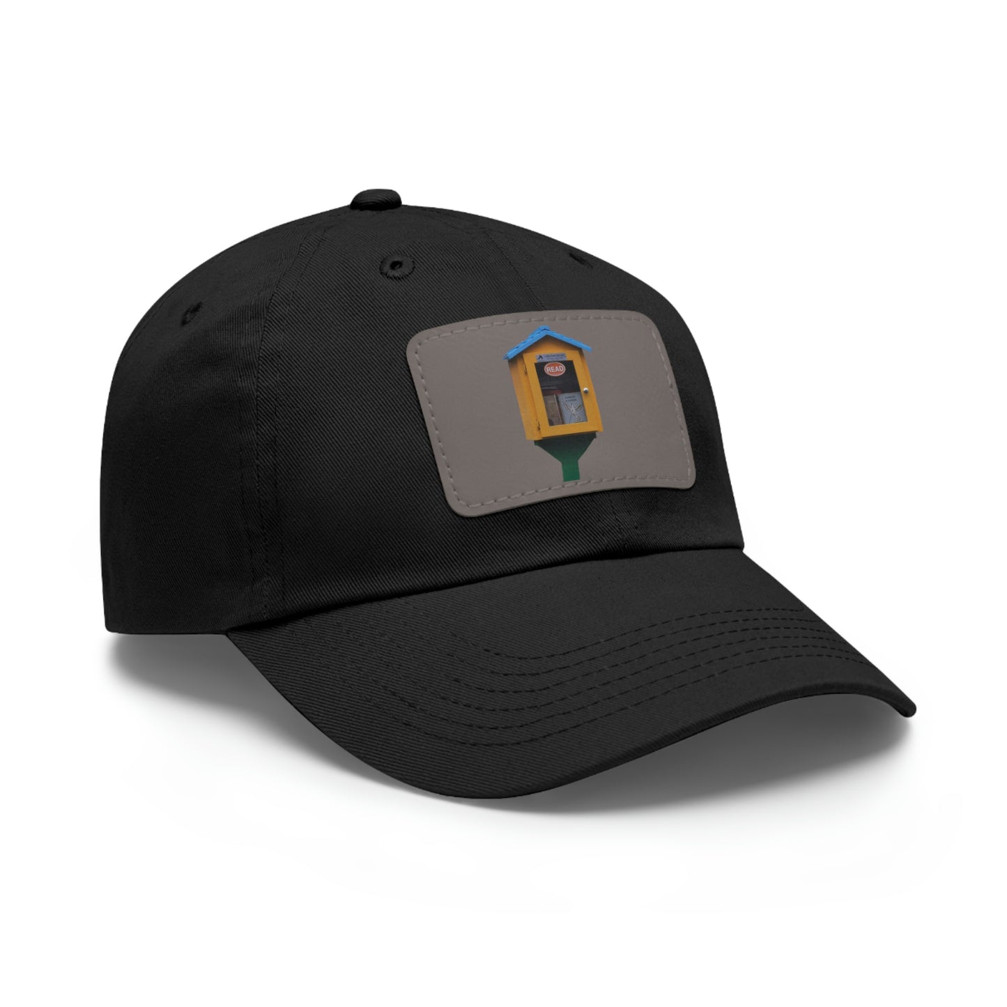 Book house Dad Hat with Leather Patch (Rectangle)