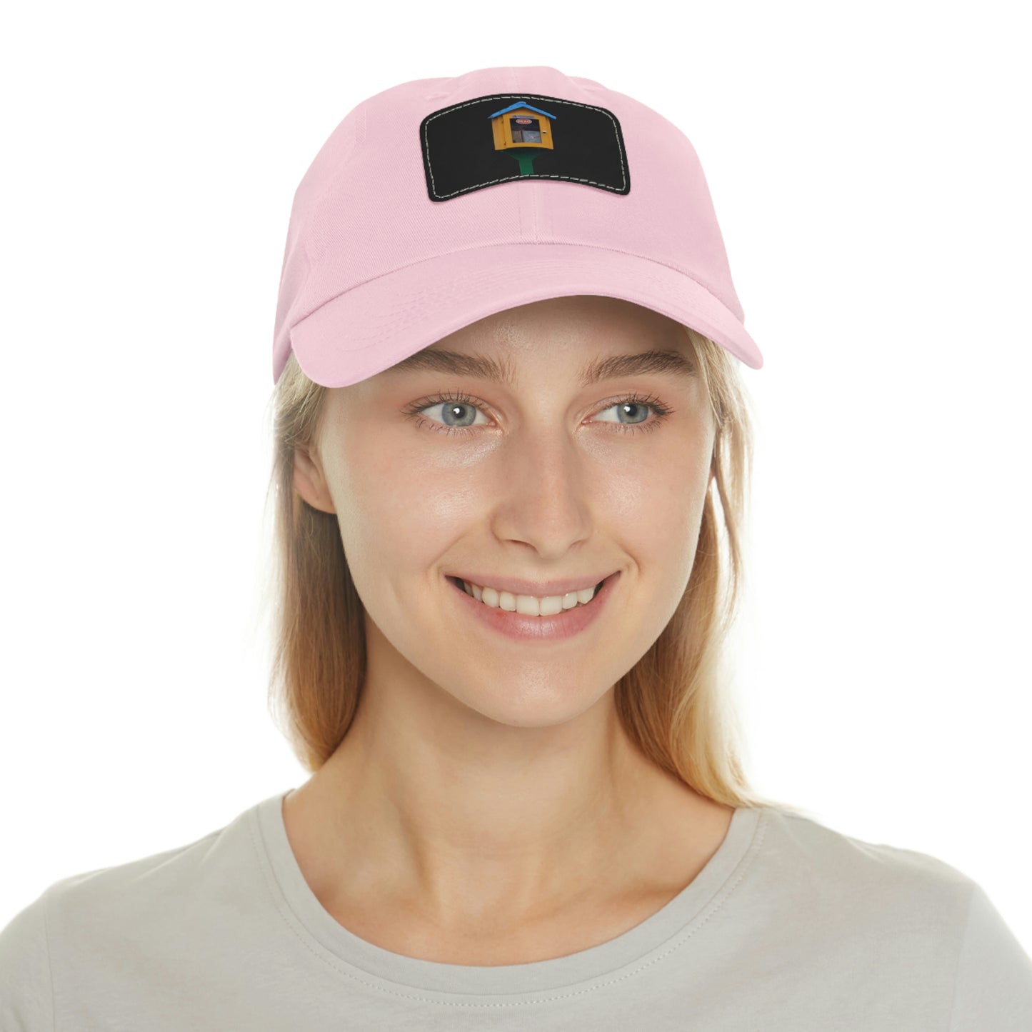 Book house Dad Hat with Leather Patch (Rectangle)